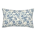 thumbnail image 1 of Naloa Vintage Blue Floral Pillowcase, Throw Pillowcase, Wrinkle-Free, Stain-Resistant with Hidden Zipper for Bedroom Sofa-14"x20", 1 of 6