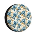 thumbnail image 1 of Naloa Vintage Blue Flowers PVC Leather Spare Tire Wheel Cover Spare Tire Cover, for Car Truck SUV Camper Trailer Universal Fit(14-17in)-17 inch, 1 of 6