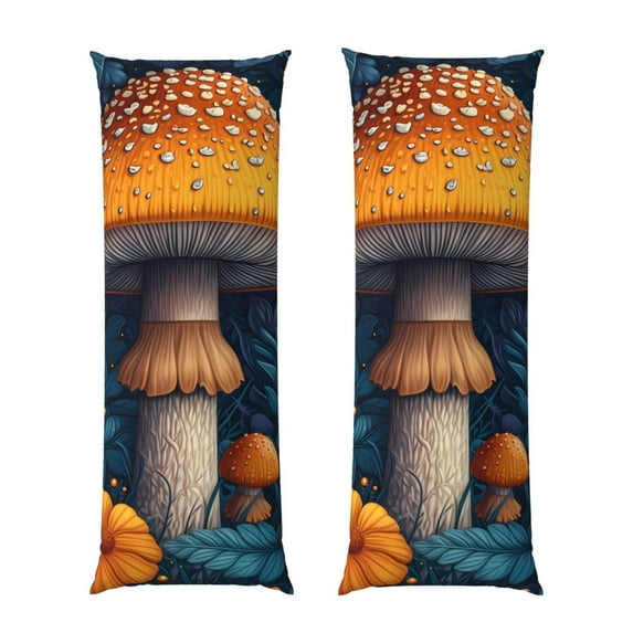Naloa Vintage Blue Leaf Mushroom Super Soft 20x60 Body Pillow Case,Long Side Hidden Zipper（PILLOWS ARE NOT INCLUDED）