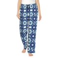 thumbnail image 1 of Naloa Vintage Blue Print Women’s Ultra-Soft Comfy Pajama Lounge Pants with Pockets & Drawstring, 1 of 8