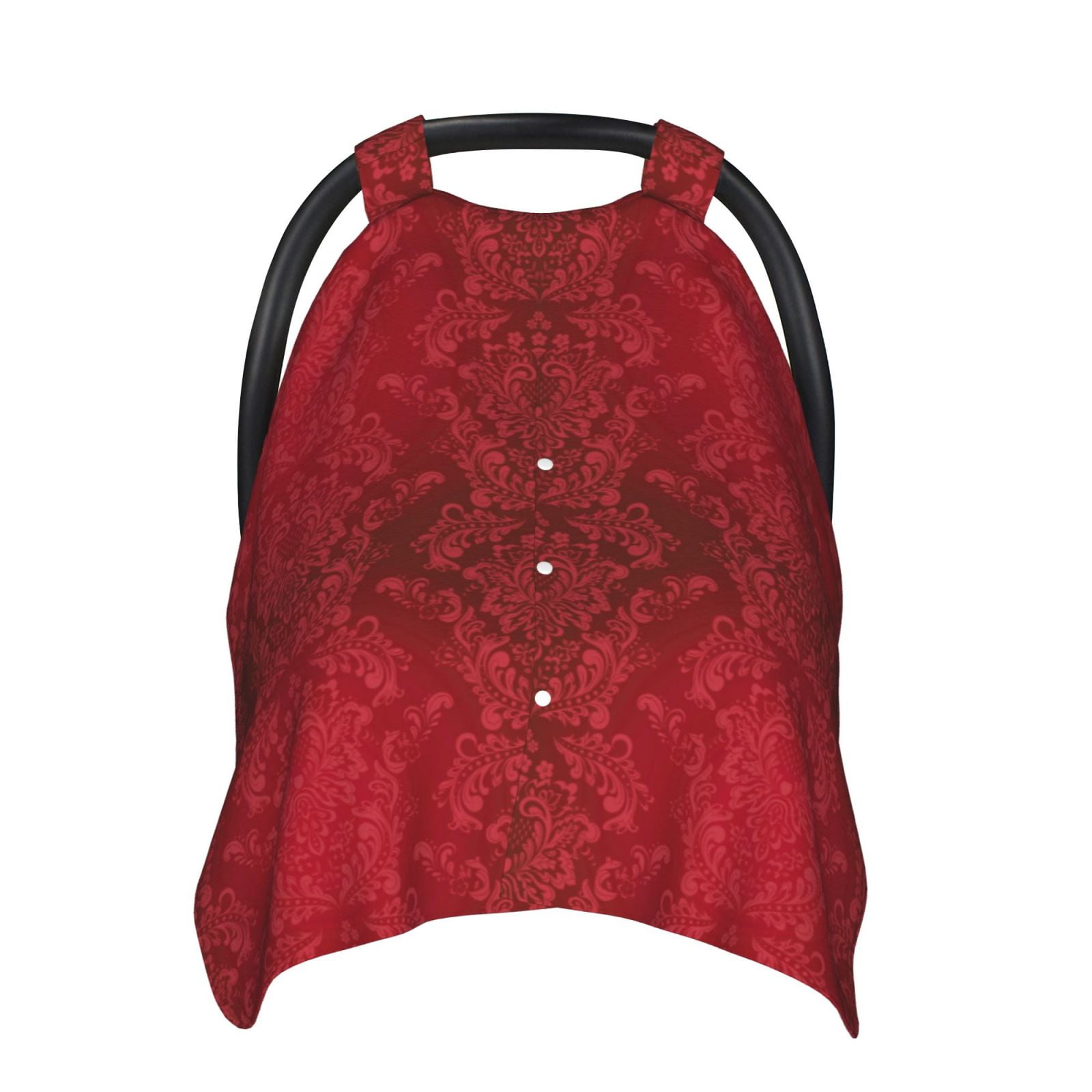Naloa Vintage Burgundy Baby Car Seat Cover, Breathable Baby Carrier Cover, Multiuse Baby Carrier Cover & Nursing Breastfeeding Cover