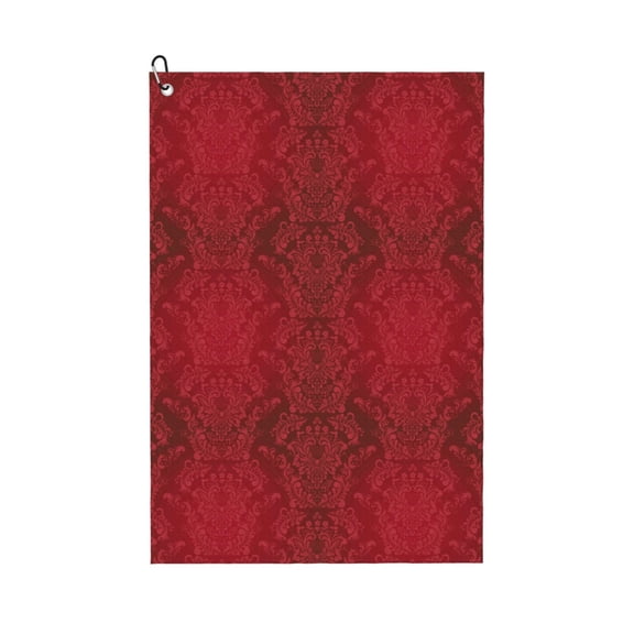 Naloa Vintage Burgundy Golf Towel Golf Gift for Men and Women Golf Towel with Carabiner Clip to Quickly Remove Mud, Dirt and Sweat