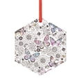 thumbnail image 1 of Naloa Vintage Butterflies Acrylic Santa Tree Decorations Christmas Hanging Pendant for Christmas Winter New Year Party Hanging Decorations-Hexagon, 1 of 7