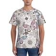 thumbnail image 1 of Naloa Vintage Butterflies Men's T-Shirt Sport T-shirt Men's Basic Tee Casual Men's Shirt, Round Neck, Short Sleeves - Large, 1 of 5