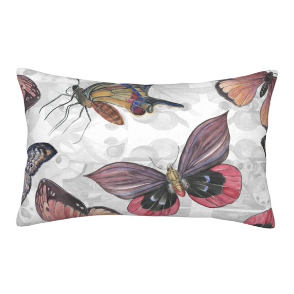 Naloa Vintage Butterflies Pillowcase, Throw Pillowcase, Wrinkle-Free, Stain-Resistant with Hidden Zipper for Bedroom Sofa - 16"x24"