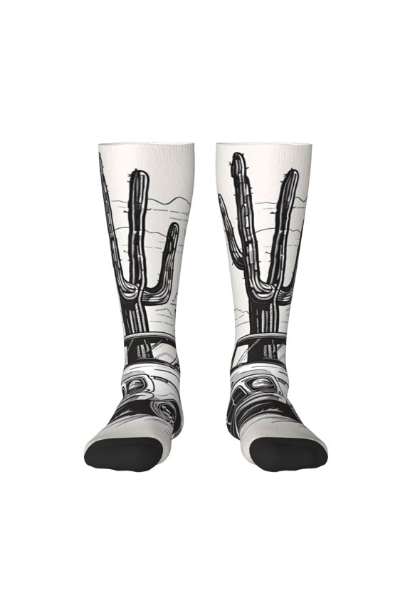 Vintage Cactus Pickup Knee Socks, High Socks Long Stretchy Sock Women Knee High Stocking, Long Socks for Women