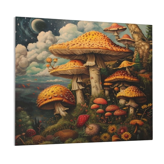 Naloa Vintage Cloud Mushroom Print Canvas Bathroom Wall Art,Bathroom Wall Art Decoration, Canvas Poster Prints,Decorative Paintings for Living Room, Bathroom, Kids Room