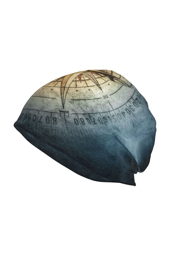 Vintage Compass Beanie for Men Women Knitted Unisex Winter Hat Beanies Cap Knit Cuffed Beanies Hats