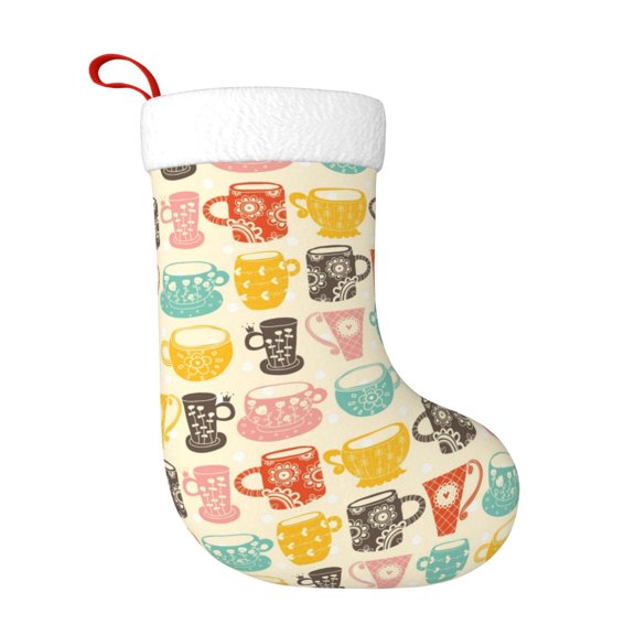 Naloa Vintage Cup Christmas Stockings Decorations, Xmas Ornaments, DIY Personalized Farmhouse Decor for Home Family Party Tree