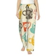 thumbnail image 1 of Naloa Vintage Cup Print Women’s Ultra-Soft Comfy Pajama Lounge Pants with Pockets & Drawstring, 1 of 8