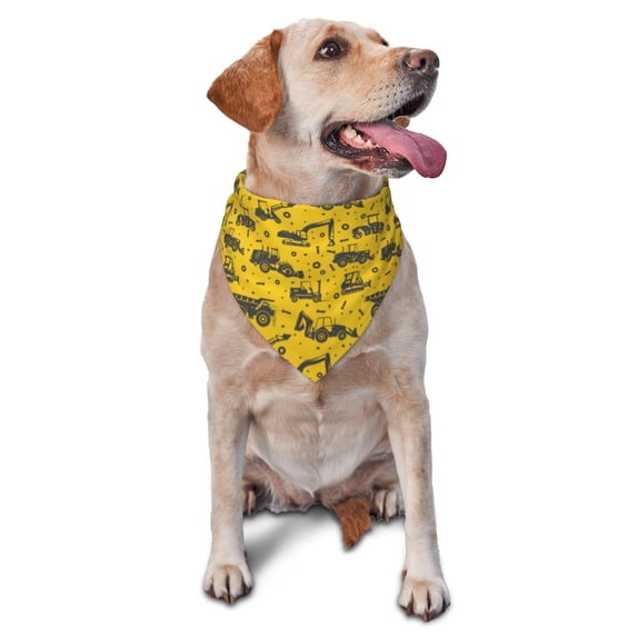 Naloa Vintage Excavator Dog Bandanas 1PC Washable Triangle Dog Scarfs Premium Durable Fabric, for Small Medium Large Dogs and Cats