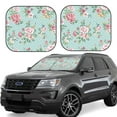 thumbnail image 1 of Naloa Vintage Floral 2 Piece Foldable Car Sun Shades, Car Windshield Sunshade, Front Window Sunshade for Car, Truck, SUV - Large, 1 of 7