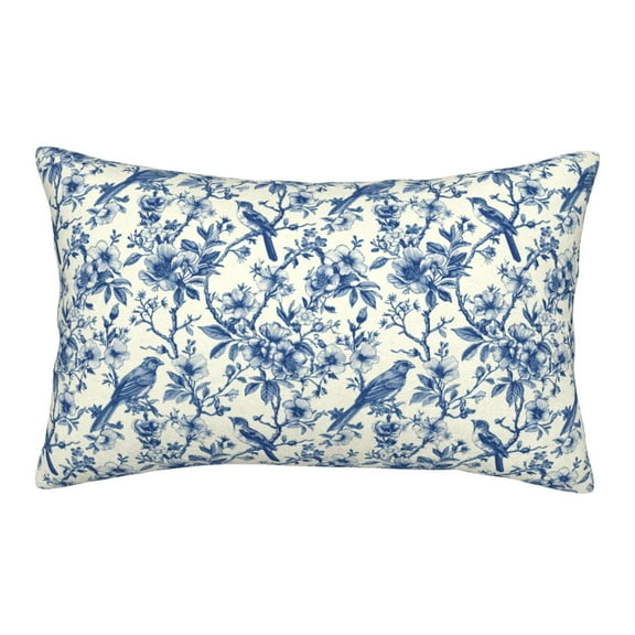 Naloa Vintage Floral Birds Pillowcase, Throw Pillowcase, Wrinkle-Free, Stain-Resistant with Hidden Zipper for Bedroom Sofa-16"x24"