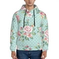 thumbnail image 1 of Naloa Vintage Floral Men's Casual Hooded Collar Drawstring Hoodies Pullover Sweatshirts Casual Long Sleeve Shirts-XX-Large, 1 of 7