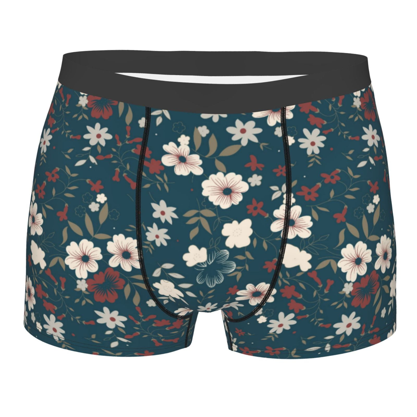 Naloa Vintage Floral Print Mens Underwear - Boxers for Men, Classic ...
