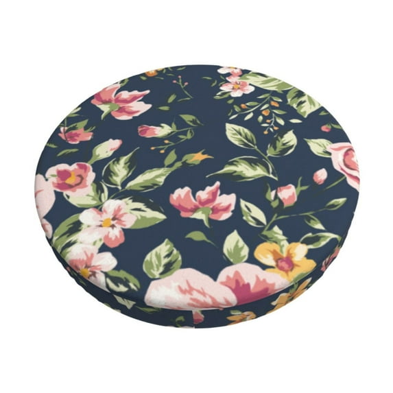 Naloa Vintage Floral Round Bar Stool Cushion Cover 12-14 inch, Fits Kitchen, Office, Restaurant Chairs - 12 inch