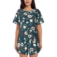 thumbnail image 1 of Naloa Vintage Floral Women's Short-Sleeved Pajama Set, Loungewear, Summer pajamas, Breathable Cozy - X-Large, 1 of 9