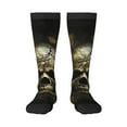 thumbnail image 1 of Naloa Vintage Gold Leaf Skull Thigh High Socks Extra Long Stretchy Sock Women Over Knee High Opaque Stocking Daily Wear, 1 of 6