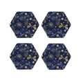 thumbnail image 1 of Naloa Vintage Golden Butterfly Leather Coasters for Drinks, Durable Drink Coasters 4 Set for Tabletop Protection, Luxurious Home Décor and Housewarming Gift ( {designName})Hexagon, 1 of 6