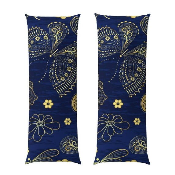 Naloa Vintage Golden Butterfly Super Soft 20x60 Body Pillow Case,Long Side Hidden Zipper（PILLOWS ARE NOT INCLUDED）