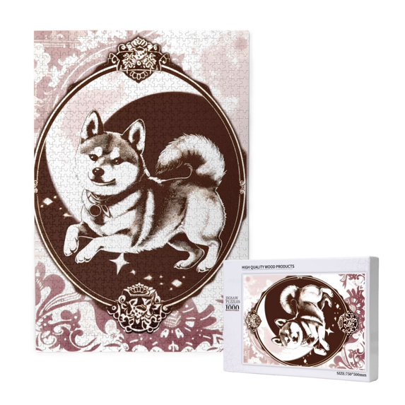 Naloa Vintage Husky Dog Custom Puzzles Personalized Puzzle 1000 Pieces from Photo Custom Jigsaw Puzzle for Wedding, Graduation, (29.5×19.7in, Vertical)