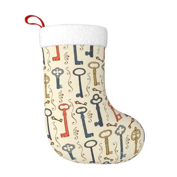 Naloa Vintage Keys1 Christmas Stockings Decorations, Xmas Ornaments, DIY Personalized Farmhouse Decor for Home Family Party Tree