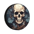 thumbnail image 1 of Naloa Vintage Leaf Flower Skull PVC Leather Spare Tire Wheel Cover for Car Truck SUV Camper Trailer Universal Fit many size14 inch, 1 of 6