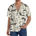 thumbnail image 1 of Naloa Vintage Moon Fox Men's Loose Fit Cuban Collar Short-Sleeve Shirt, Hawaiian Shirts, Mens Shirts Casual for Everyday Wear Outings-3X-Large, 1 of 5