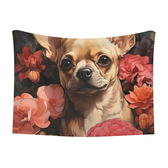 Naloa Vintage Red Flower Chihuahua Dog Blanket, 3 Sizes Cat Blanket for Indoor Cats Large Medium Small Dog Gifts-Medium