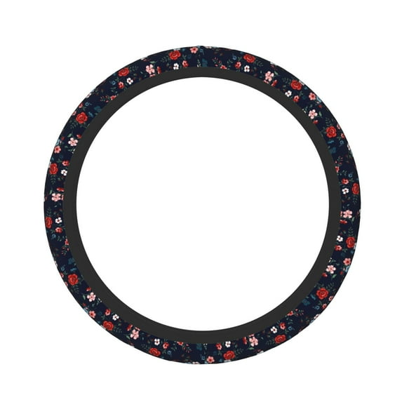 Naloa Vintage Rose Elastic Steering Wheel Cover, Auto Steering Wheel Cover – 15 Inch , Comfortable Grip, Fit Suvs,Vans Cars,Trucks