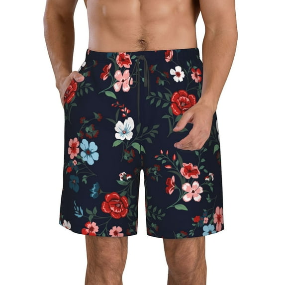 Naloa Vintage Rose Men's Beach Shorts, Surfing shorts, Swim trunks, Quick Dry Swim Trunks for Surfing Beach Fun - 3X-Large