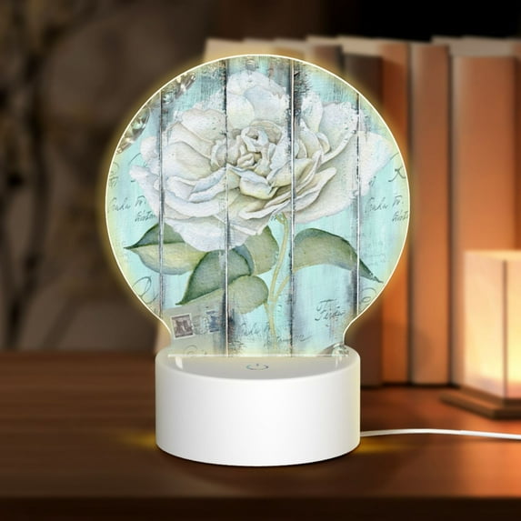 Naloa Vintage Rose1 Acrylic LED Night Light Custom LED Lights Personalized Nightlight Customized Gifts for Family Couples Friends