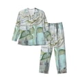 thumbnail image 1 of Naloa Vintage Rose1 Men’s Pajamas Set - Long Sleeve Button Down Sleep Shirt and Pajama Bottoms Sleepwear Set-Medium, 1 of 7