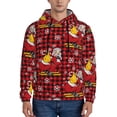 thumbnail image 1 of Naloa Vintage Santa Skiing Red Plaid Men's Casual Hooded Collar Drawstring Hoodies Pullover Sweatshirts Casual Long Sleeve Shirts-4X-Large, 1 of 7