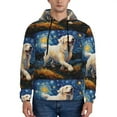 thumbnail image 1 of Naloa Vintage Starry Sky Labrador Men's Casual Hooded Collar Drawstring Hoodies Pullover Sweatshirts Casual Long Sleeve Shirts-X-Large, 1 of 7