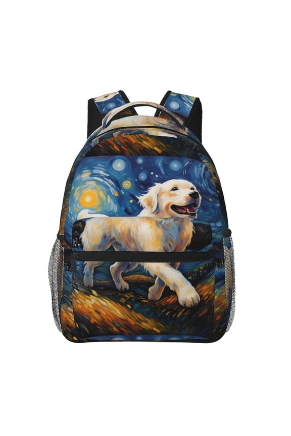 Vintage Starry Sky Labrador Print Solid Color Tie Formal Necktie for MenSuitable for business, daily life, work