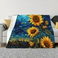 thumbnail image 1 of Naloa Vintage Starry Sky Sunflower Flannel Blankets - Thick and Warm Blanket for Winter, Soft Fuzzy Plush King Blanket for All Seasons60"x50", 1 of 6