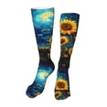 thumbnail image 1 of Naloa Vintage Starry Sky Sunflower High Stockings Women Thigh High Stockings Over Knee Long Stockings-One Size, 1 of 8