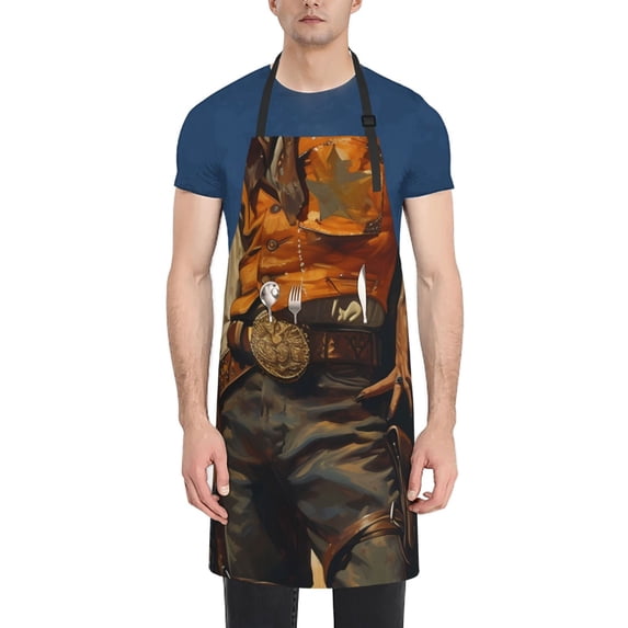 Naloa Vintage Style Elk Apron Kitchen Aprons with Pockets for Women Men Chef