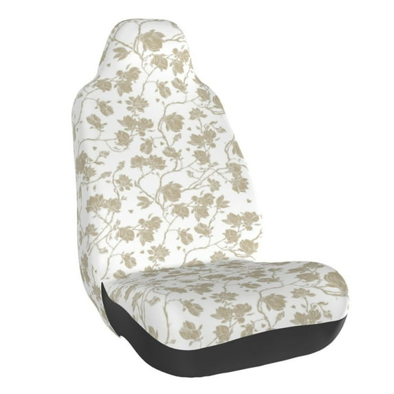 Naloa Vintage Stylized White Color Car Seat Covers Universal Front Seat Coves for Car Accessories ,Padded Car Covers for Automotive, SUV, Truck, and Van
