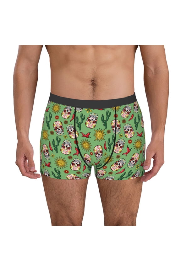 Vintage Sugar Skull Mens Underwear - Boxers for Men, Mens Boxer Briefs, Classic Briefs for Men-XX-Large