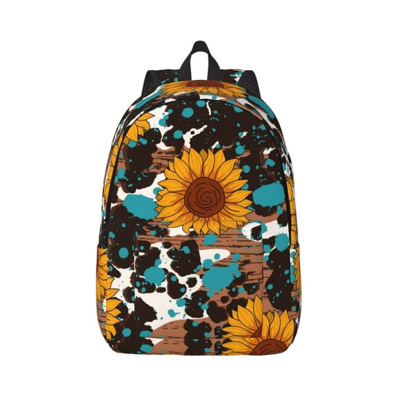 Naloa Vintage Sunflowes Canvas Backpack for Men Women Rucksack Casual Travel Daypack College Tote Satchel Bookbag for Teens-Medium