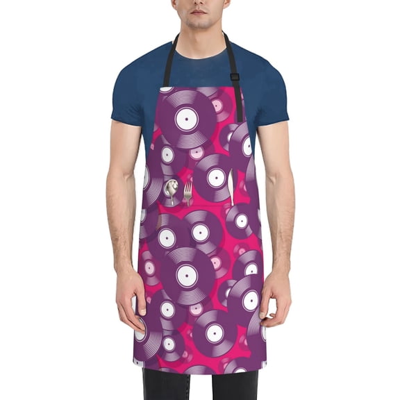 Naloa Vintage Vinyl Record Apron Kitchen Aprons with Pockets for Women Men Chef