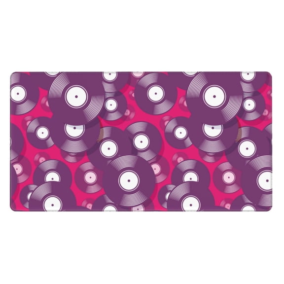 Naloa Vintage Vinyl Record Gaming Mouse Pad Large Mouse Mat Long Extended Desk Pad Non-Slip Rubber Mice Pads Stitched Edges Thin Pad (16x29.5 Inch)