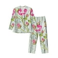 thumbnail image 1 of Naloa Vintage Wood Background with Floral Men’s Pajamas Set - Long Sleeve Button Down Sleep Shirt and Pajama Bottoms Sleepwear Set-X-Large, 1 of 7
