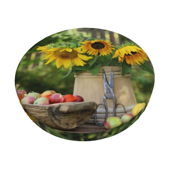Naloa Vintage Wooden Bucket Round Bar Stool Cushion Cover 12-14 inch, Fits Kitchen, Office, Restaurant Chairs - 14 inch