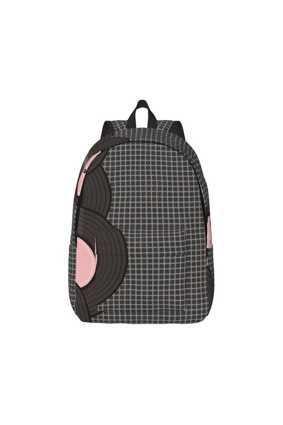Vinyl Records Canvas Backpack for Men Women Rucksack Casual Travel Daypack College Tote Satchel Bookbag for Teens-Medium