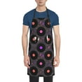 thumbnail image 1 of Naloa Vinyl Records Musical Notes Apron Kitchen Aprons with Pockets for Women Men Chef, 1 of 8