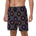 thumbnail image 1 of Naloa Vinyl Records Musical Notes Print Men Swim Trunks with Compression Liner ,Board Shorts,Men's Swim Shorts with Drawstring and Elastic Waistband-Small, 1 of 6