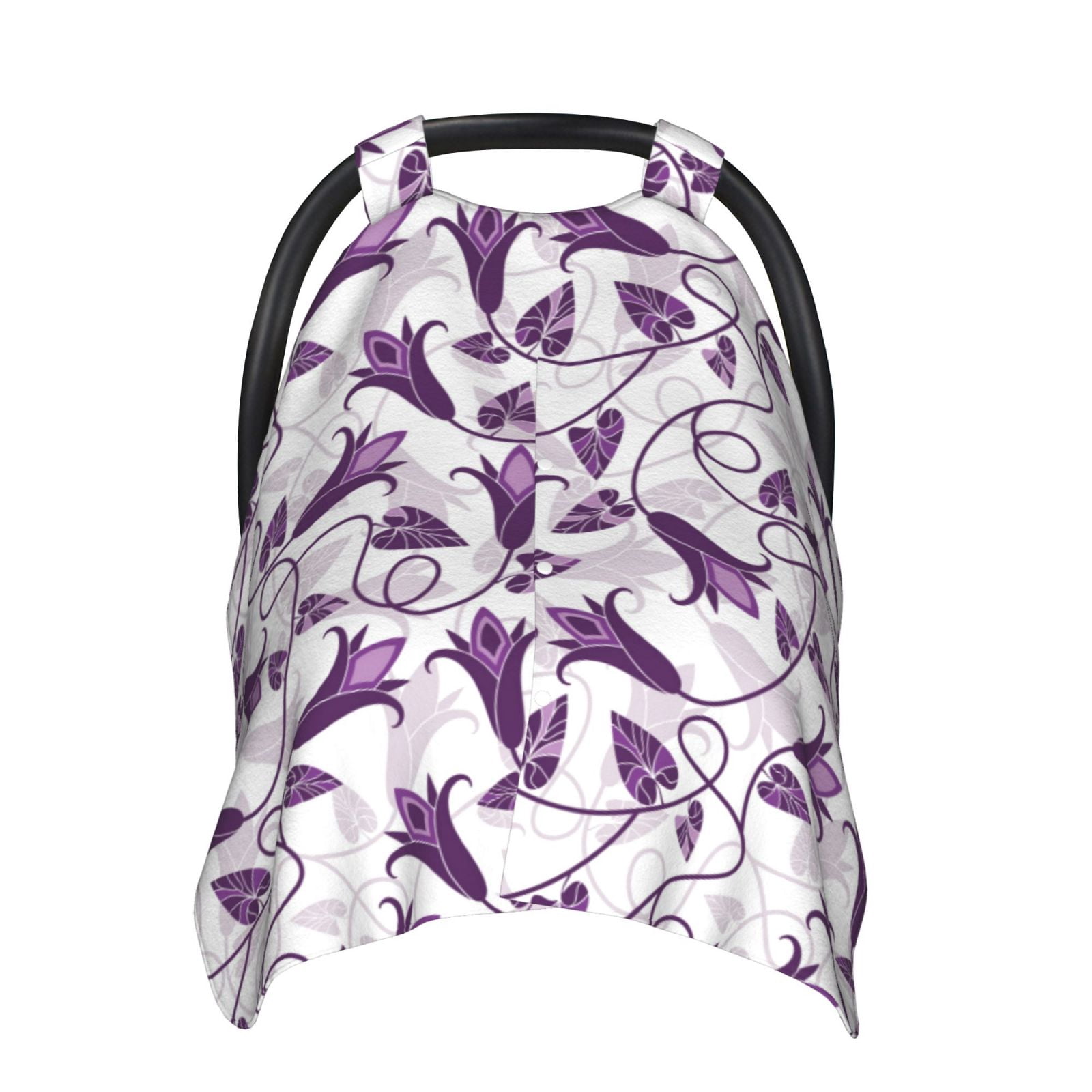 Naloa Violets Flowers Baby Car Seat Cover, Breathable Baby Carrier Cover, Multiuse Baby Carrier Cover & Nursing Breastfeeding Cover